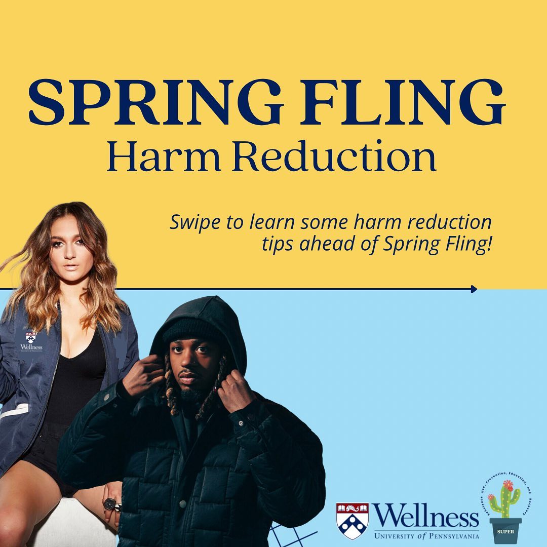 Spring Fling is almost here! Swipe to look through some harm reduction tips as Spring Fling approaches!